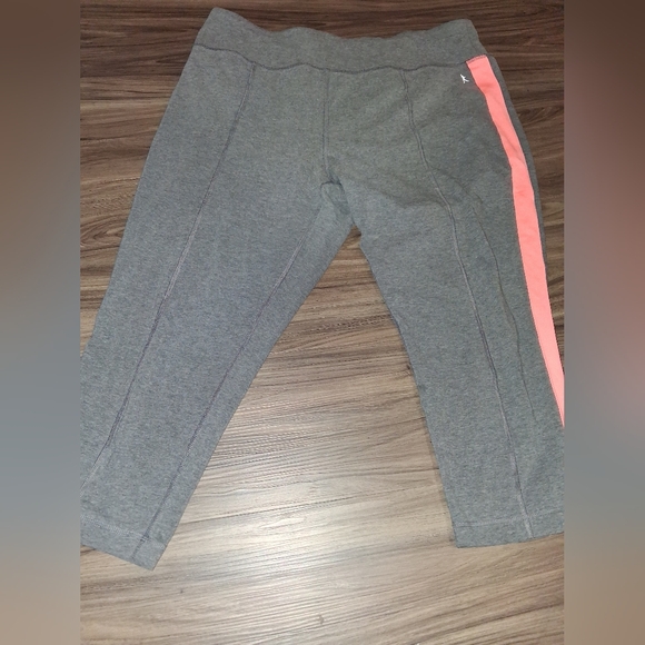 Danskin Gray Leggings with Coral Side Stripe - Picture 3 of 5